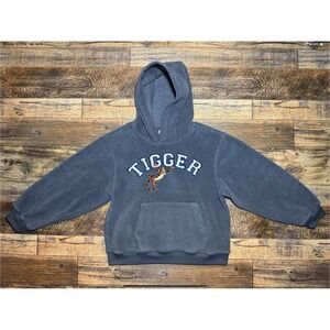 Disney Store Tigger Pullover Hoodie Kids Size S Gray Fleece Winnie the Pooh